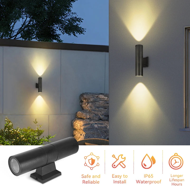 lampe murale moderne extérieure led ip65 étanche noir 220v fluxlumineux2492000