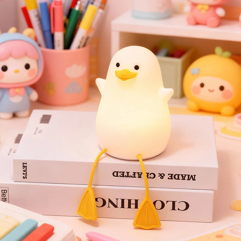 lampe chevet canard blanc jaune mignon rechargeable tactile réglable usb moderne adhésif