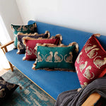 coussin imprimé léopard doré moderne adhésif tassel velours polyester carré decoration 45x45cm 30x50cm