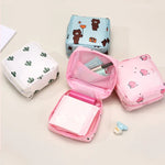 sac maquillage portable opacité imprimé animaux ours cactus coeurs moderne pratique fermeture glissière