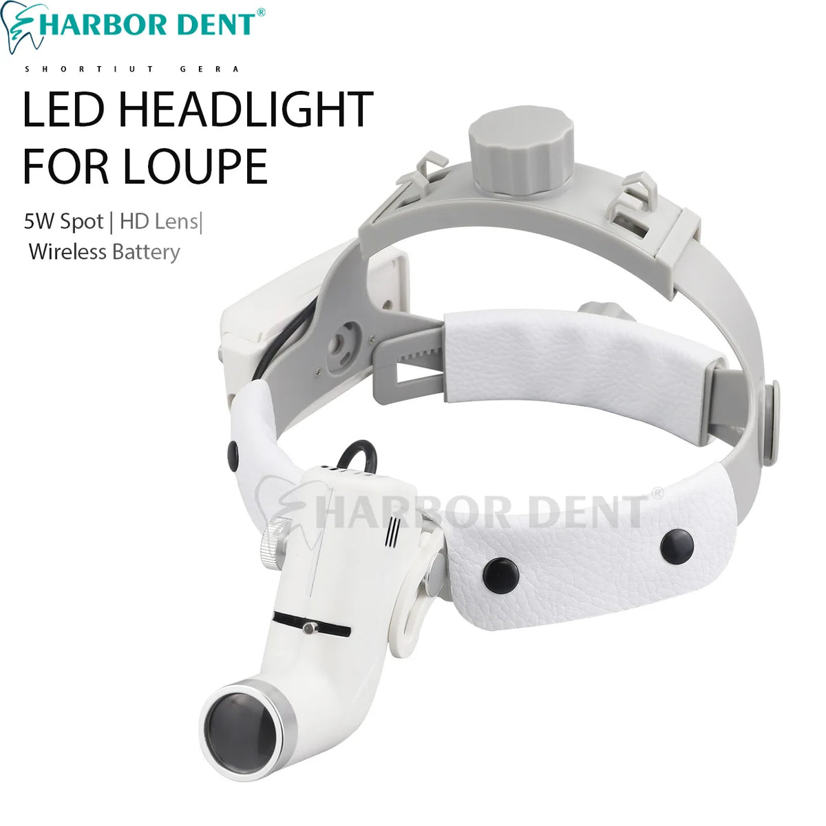 loupe dentaire led lampe frontale sans fil chargeur serviette clips moderne blanc
