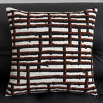 housse coussin polyester géométrique chevaux marron blanc moderne décoration intérieure nordique fixations