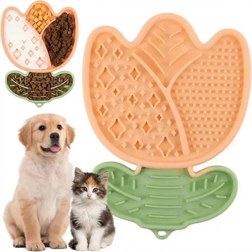 bol alimentaire animal moderne forme tulipe silicone antidéglutition antichoque