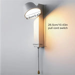 lampe murale led moderne fixée mur blanc noir interrupteur cordon rectangulaire lisse