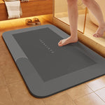 tapis bain super absorbant antidérapant moderne motifs géométriques gris living simple