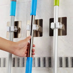 support mural transparent balais couteaux adhésif moderne pratique clips outils maison salle bains