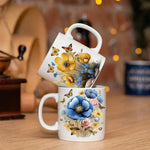 tasse fleurs colorées papillons adhésif décoration diy blanc classique unique plastique
