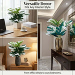 plantes artificielles grandes feuilles vertes blancs moderne tropicale décoration mur extérieur accrochées