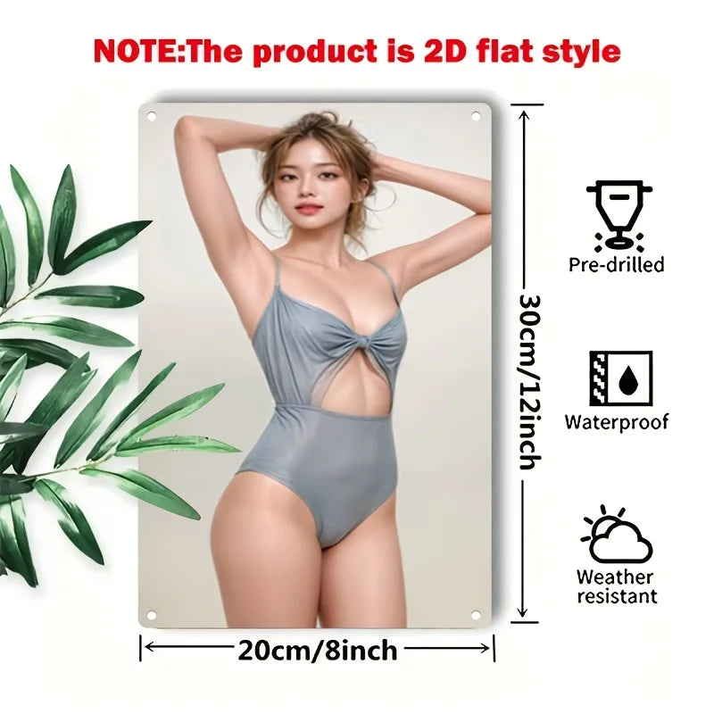 maillot bain gris uni moderne 30cm 20cm erotique decoration