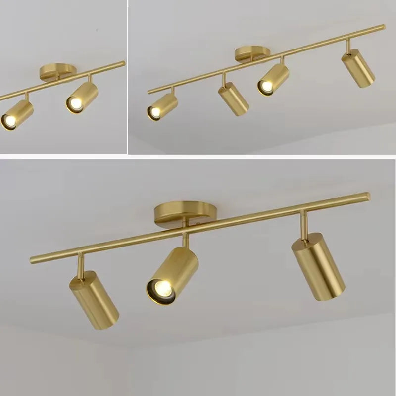 Spot LED moderne or noir conique montage surface deux sources lumineuses