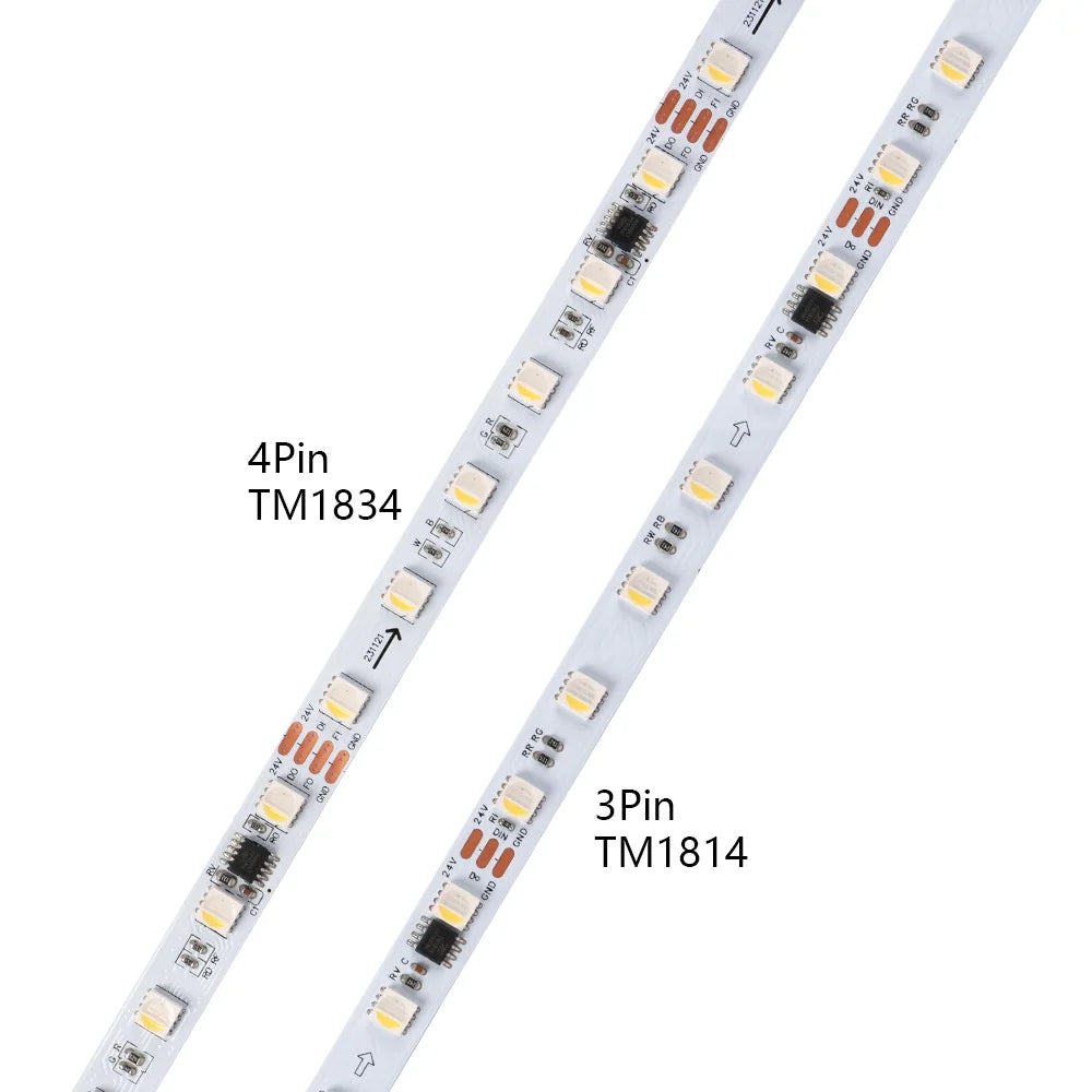 ruban led flexible rgbw 24v 60led/m adhésif double face modernes points lumineux vert bleu