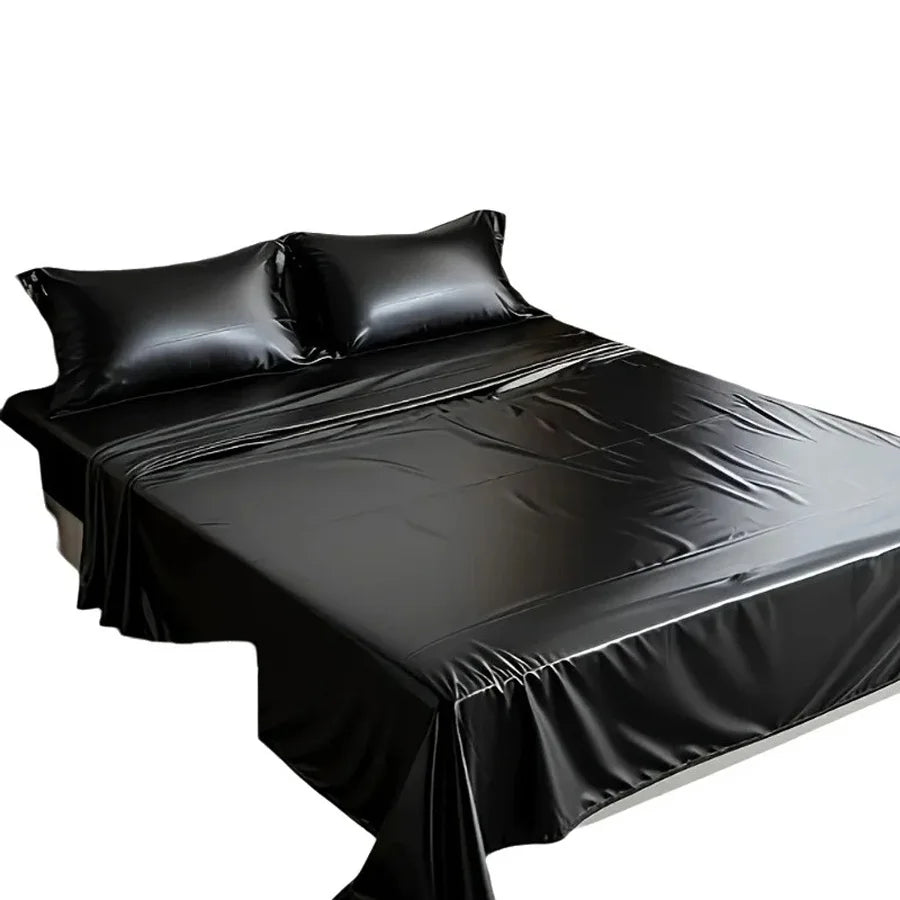 draps lit pvc noir solides résistants l'eau l'huile dimensions 100x130cm 130x220cm 160x220cm 200x220cm moderne