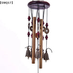 cloches éoliennes décoratives bronze rouges tubes métalliques gravés suspension extérieure jardin asiatique