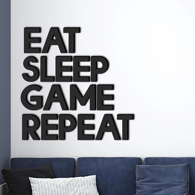 autocollant mural moderne noir texte capitales chambre game room décoration