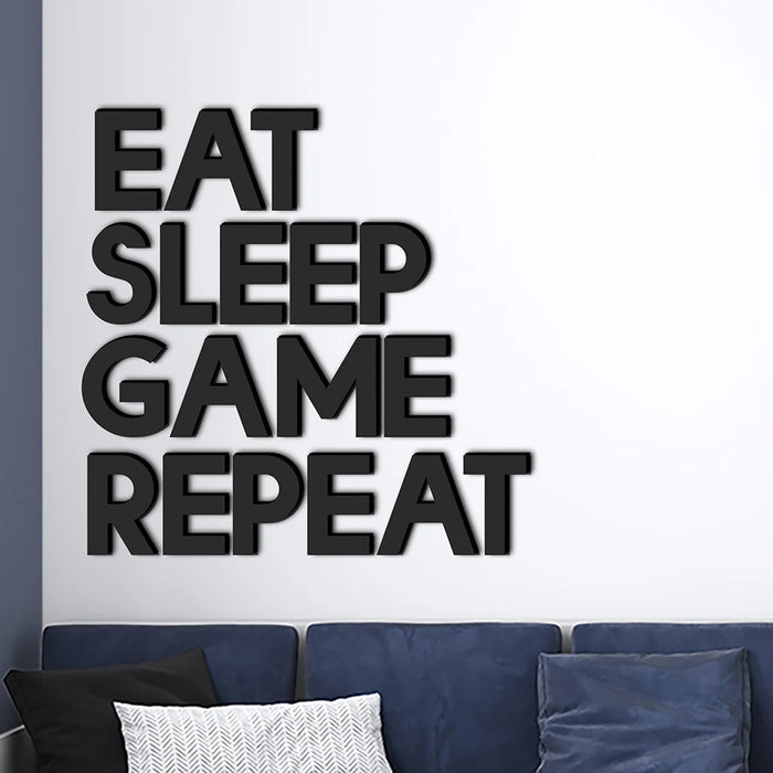 autocollant mural moderne noir texte capitales chambre game room décoration