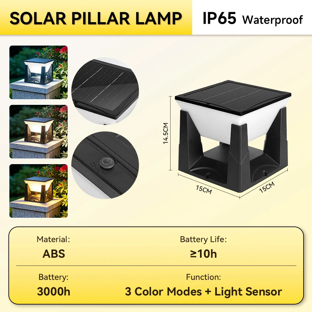 lampe solaire extérieure ip65 étanche led noir blanc moderne jardin patio