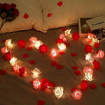 guirlande lumineuse roses artificielles romantique décoration intérieure saint valentin mariage festive