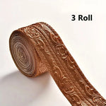 bordure auto adhésive ornements floraux 3d opaque classique décorative adhésive blanc marron roll decoration