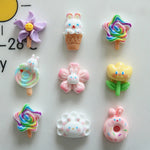 bijoux cuisine pâte sucre fleurs bonbons nuages multicolore opacité 20x18mm 20x17mm 19x16mm 23x14mm 17x17mm