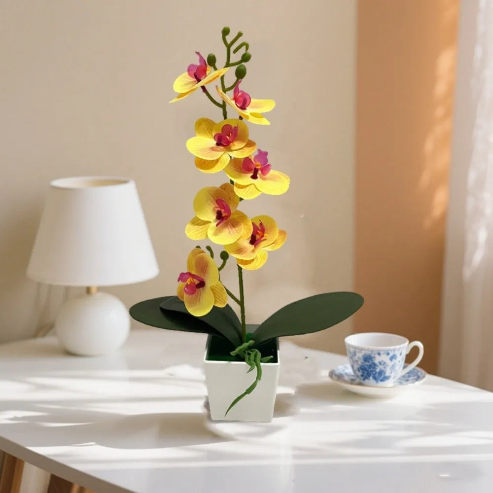 orchidées artificielles fleurs blanches roses intérieur décoration maison bouquet polyesters modernes minimalistes