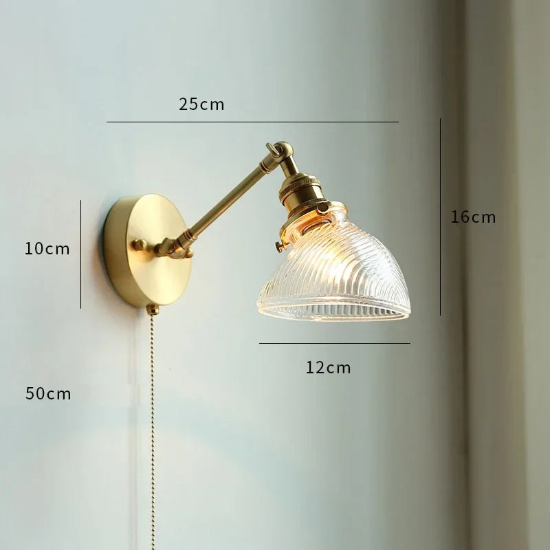 lampe murale moderne or blanc rayures verticales ampoules led cordon doré fixations vis 220v