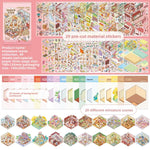 sticker paysage 3d miniature livre bricolage scrapbooking enfants dessin animé mignon violet bleu rose