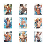 cartes postales art numérique hommes musclés multicolores 4cm 5.5cm pack 60 pièces
