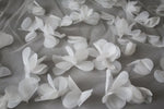 voile mariée blanc fleurs blanches classique translucide sans ourlet fixe invisible erotique