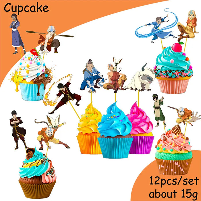 assiettes papier multicolores gobelets personnages animés bouchons bouteilles décorations cupcakes pailles événements festifs
