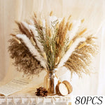 décoration boho bouquet fleurs séchées pampas naturel beige blanc vase maison anniversaire
