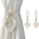 rideaux boho chic macramé franges blanc accessoires fenêtre deco chambre salon echangement fixations