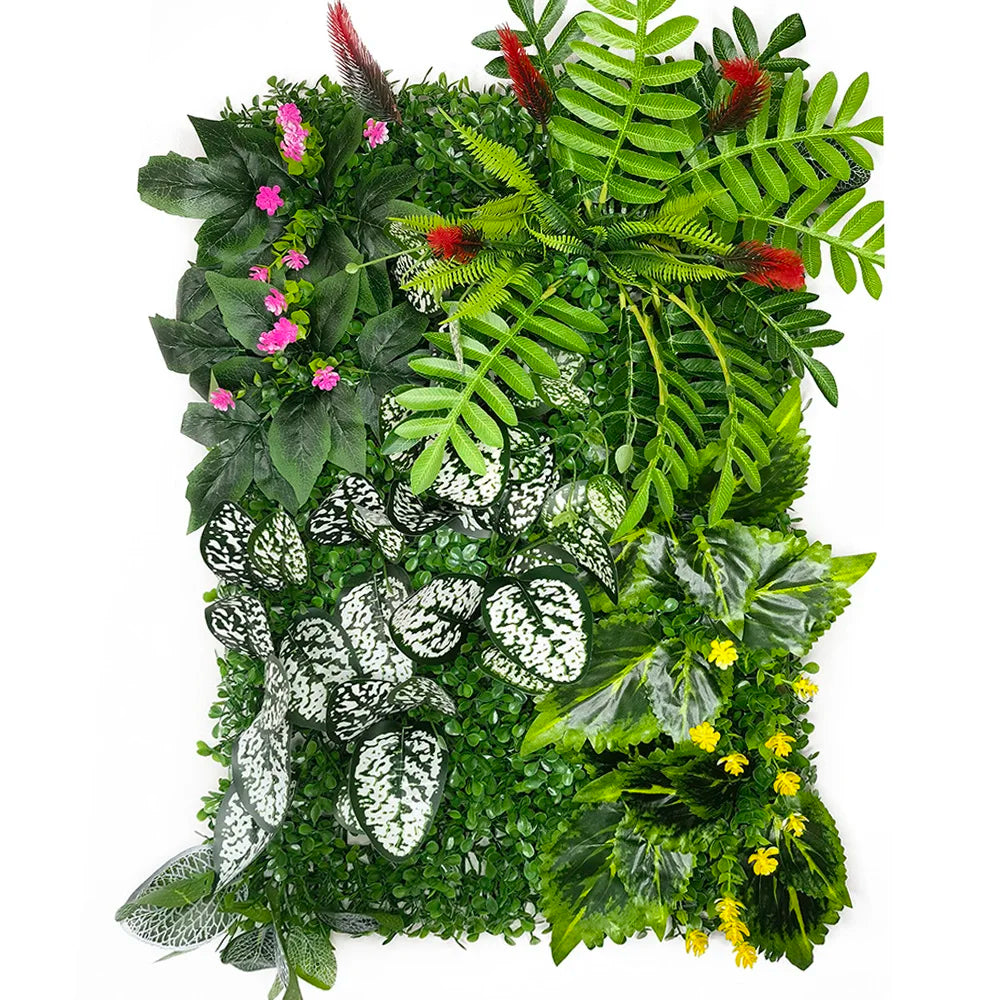 décoration murale artificielle herbe feuilles vertes moderne naturelle intérieure extérieure accrochable