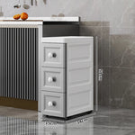 rangements mural blanc gris moderne minimaliste meuble tiroirs poignées roulettes