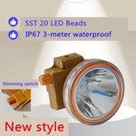lampe torche marron rechargeable led clip tête bandeau exploration pêche