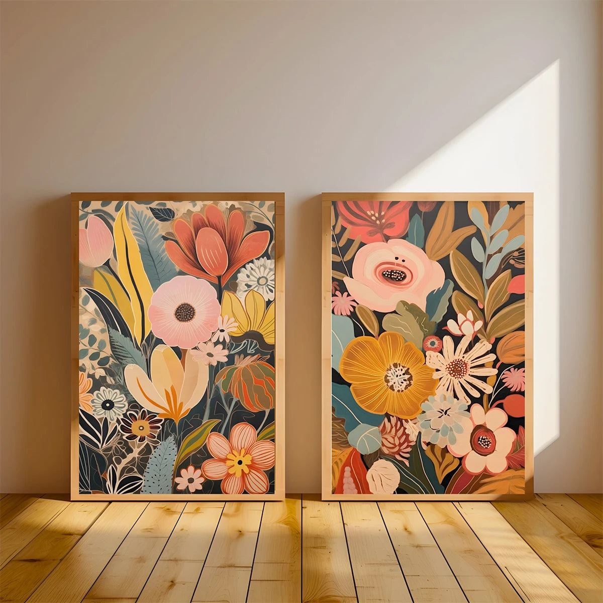 toile d'art moderne floral abstraite multicolore contemporaine chambres salon decoration maison