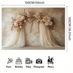 décoration murale fond floral voile semi transparent tissu polyester romantique vintage mariage anniversaire événement