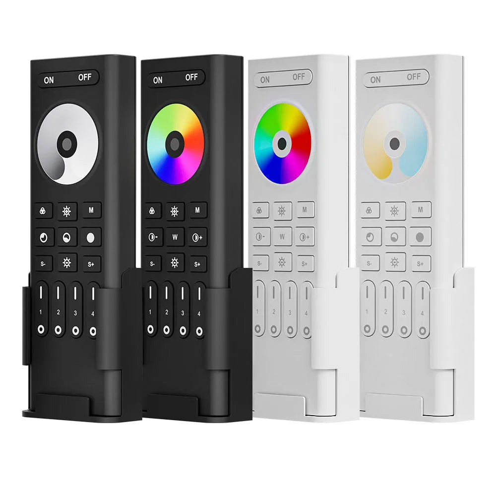 télécommande rf led rgb blanc noir moderne minimaliste support mural batteries incluses