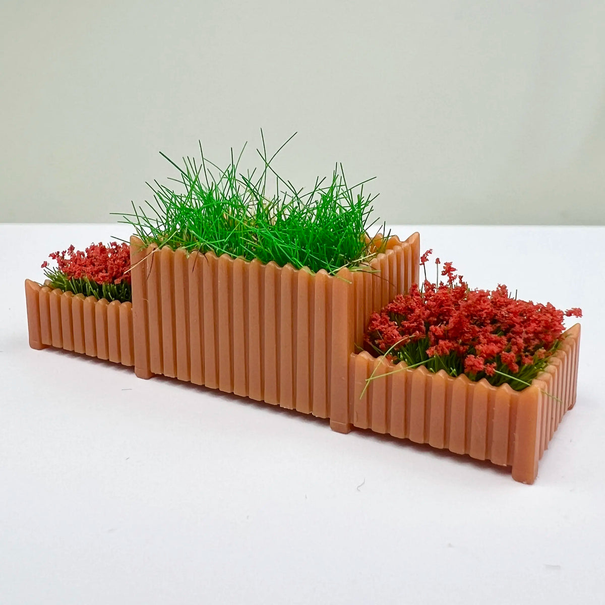 miniature jardin fleurs artificielles potées orange vert blanc rose rouge réalisteextérieur diorama accessoire