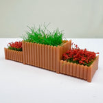 miniature jardin fleurs artificielles potées orange vert blanc rose rouge réalisteextérieur diorama accessoire