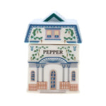 pots épices céramique motifs floraux géométriques couleurs vives blanc bleu vert orange rose violet
