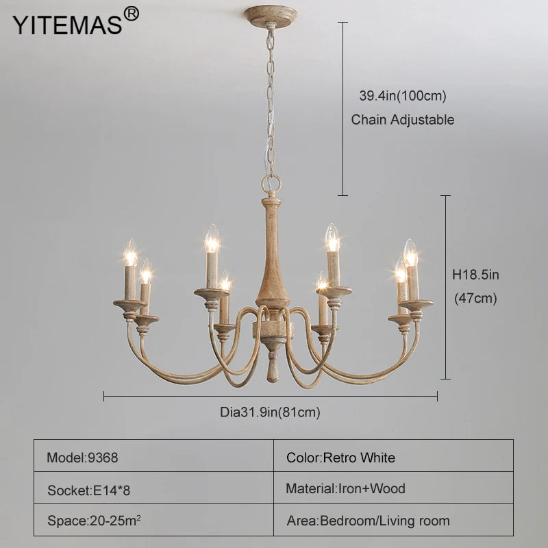 lustre bois vintage noir ampoules e14 cinq bras salon chambre coucher rustique