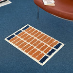 tapis moelleux polyester antidérapant rayures orange bleu blanc moderne chambre bain entrée