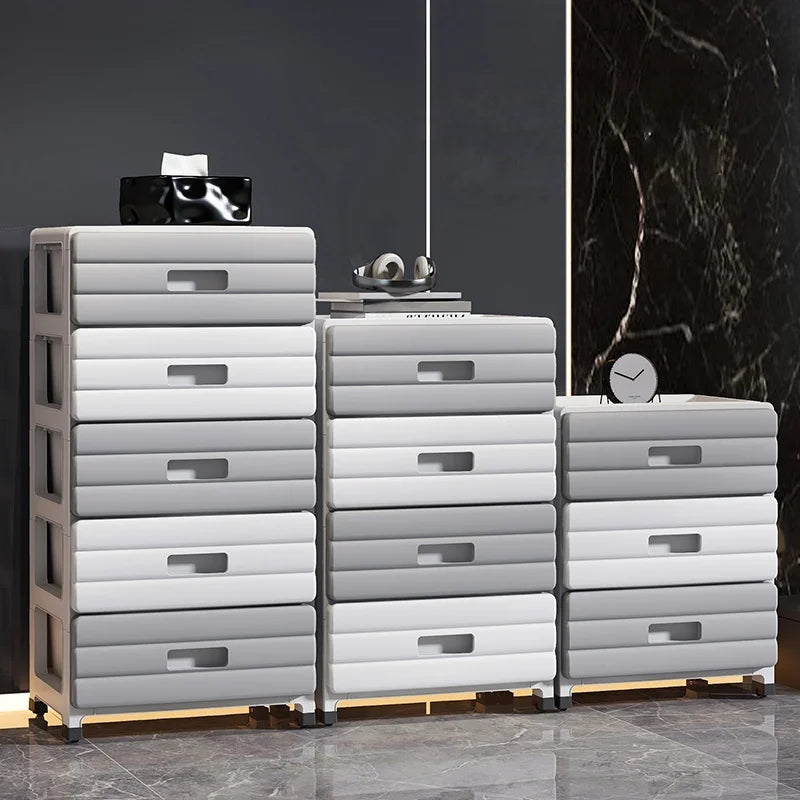 rangements tiroirs vêtements rotatifs niveaux gris beige moderne respectueux environnement