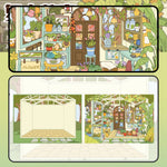 miniatures jardin scellées plantes meubles accessoires couleurs vert rouge bleu dessin animé opaques