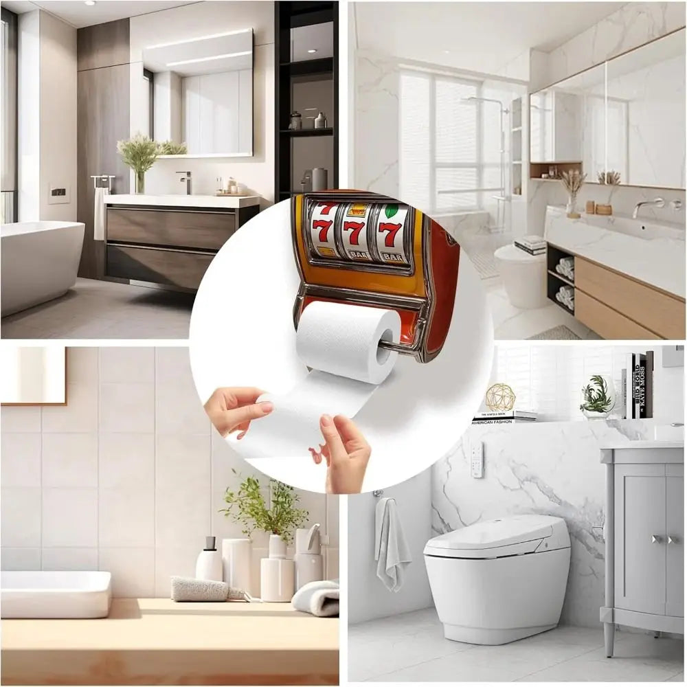 porte papier toilette machine sous jaune rouge argenté motifs fruits vintage décoratif fixations murales