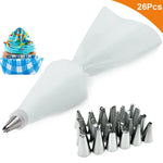 poche pâte silicone réutilisable 24 buses aiguilles métalliques outil pâtisserie
