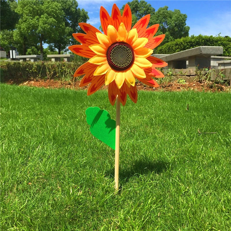 fleur artificielle jaune rouge verte bleu rayonnante moderne décoration extérieure tige bois feuille verteextérieur