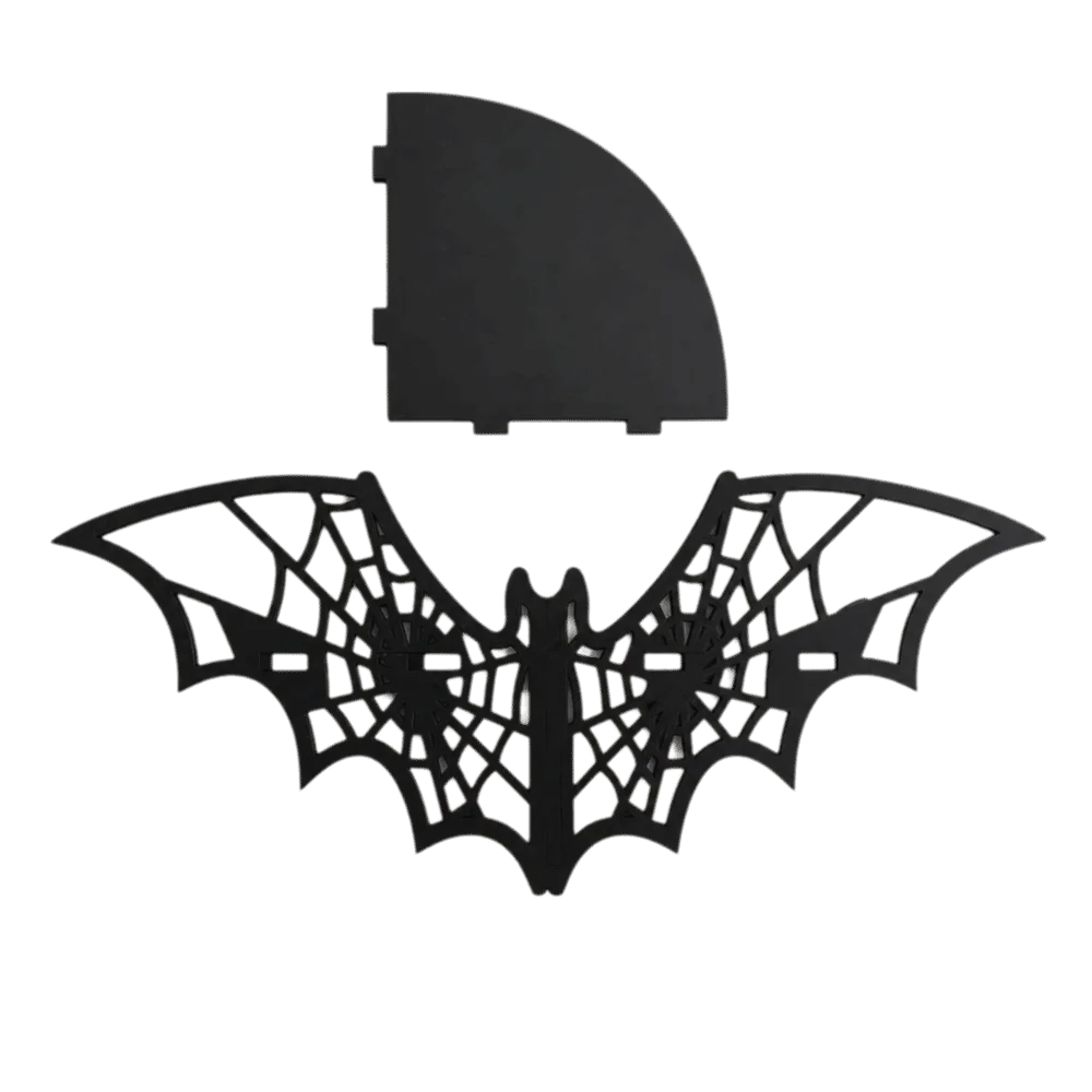 étagère murale chauve souris bois toile d'araignée gothique noir artisanat