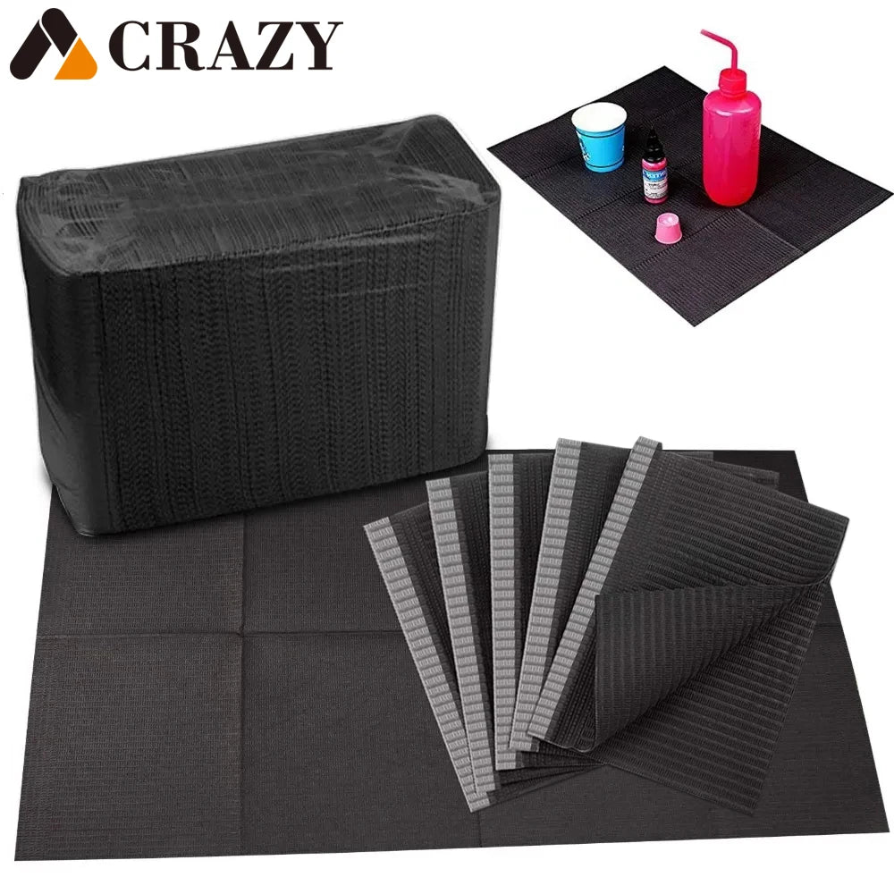 serviette absorbante tatouage jetable imperméable noire motif rayures horizontales protection dos