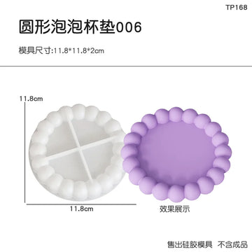 coasters silicone violet rose bleu clair relief moderne élégants bijoux décoration intérieure